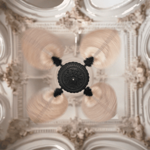 Ventilador de techo de diseño, estilo Barroco, Windlux modelo Acanto. Venta directo de fábrica (en Boedo, cerca de Caballito). Envíos a todo el país.